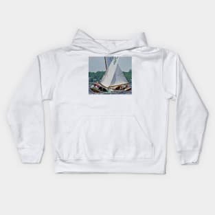 Sailboats on cross tacks Kids Hoodie